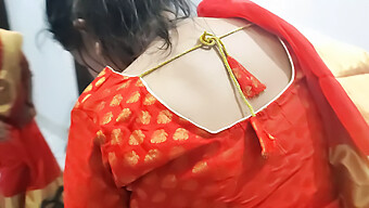 Bengali Bhabi In Red Saree And Teen Wife In Homemade Video