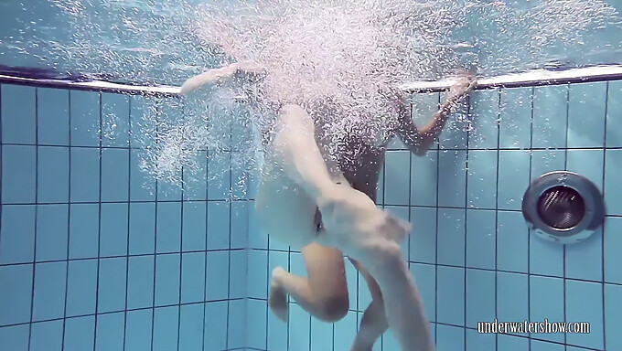 Barefoot European beauties explore underwater sensations