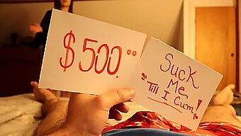 Stepmom Participates In A Challenge (Earn Cash Or Give Oral Pleasure?) Featuring A Large Penis