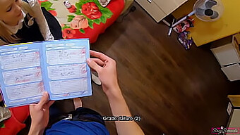 Adolescenta (18+) Școlară Este Pedepsită Pentru Note Proaste În Videoclipul Pov Cu Ejaculare