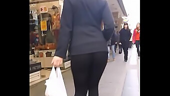 Voyeuristic Pleasure: Attractive Woman In Form-Fitting Leggings