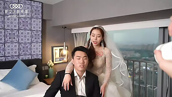 A Horny Bride In A Sexy Wedding Dress Indulges In An Affair With A Well-Endowed Man, Showcasing Her Mature And Busty Figure While Engaging In Passionate Doggy Style And Striptease Acts