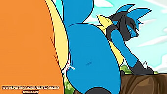 Charizard vad utazása Lucario érzéki testével.