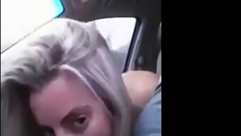 Small Tits Babe Gives A Dirty Car Blowjob