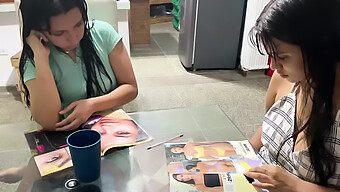 Mi Amiga Y Yo Navegamos Por Algunas Revistas Y Me Excito, Llevando A Un Apasionado Sexo Oral Y Vaginal Con Su Clímax