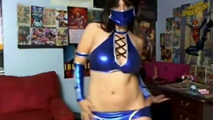 Amatööri cosplayer nauhat varten Mortal Kombat-aiheinen webcam show