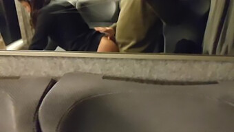 Amateur Beauty Solving Gets Her Ass Pounded On A Public Train