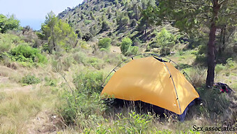 A Visitor Stumbles Upon A Couple'S Passionate Encounter In Their Tent And Gets Caught Up In The Action