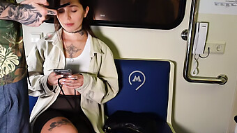 Teen Girl Gives A Public Blowjob And Gets Fucked In A Train Carriage