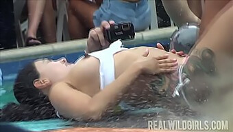 Group Sex Party With College Girls On Poolside