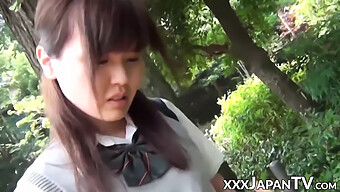 Japanese Schoolgirl Explores Her Vagina Through Her Underwear