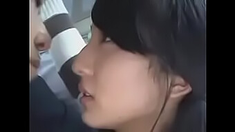 Asian Beauty On Bus Ride Of Pleasure