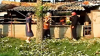 Hungarian Granny Janet Indulges In Peeing And Sexual Activity By The Barn