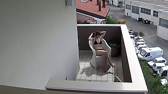 Caught My Teen Neighbor Pleasuring Herself On Her Balcony