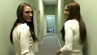 Tall Brunette And Her Twin Engage In Hardcore Masturbation