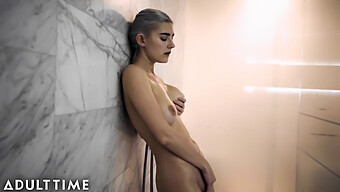 Teen European Eva Elfie Showers And Spreads Her Natural Tits Close-Up