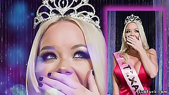 Double penetration of Miss America with gape and fetish elements